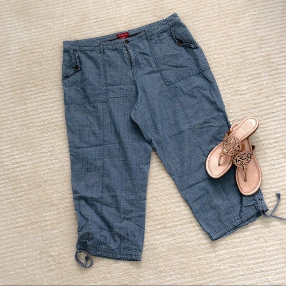 lightweight denim capris